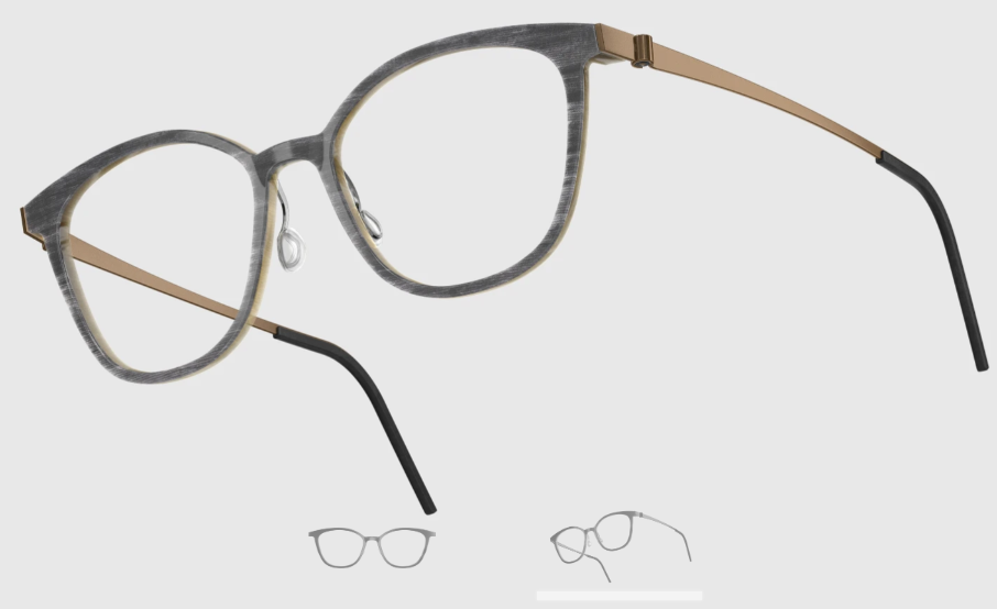 Lindberg Wood and Buffalo Titanium Square Eyeglasses