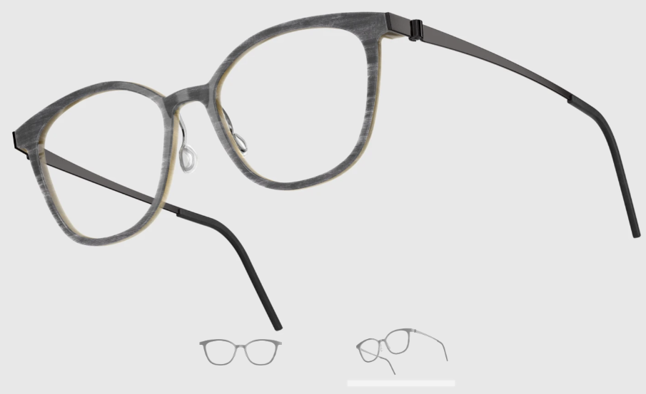 Lindberg Wood and Buffalo Titanium Square Eyeglasses