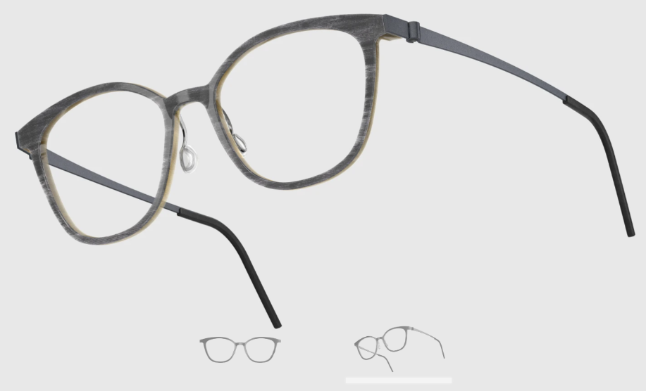 Lindberg Wood and Buffalo Titanium Square Eyeglasses