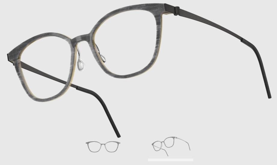 Lindberg Wood and Buffalo Titanium Square Eyeglasses