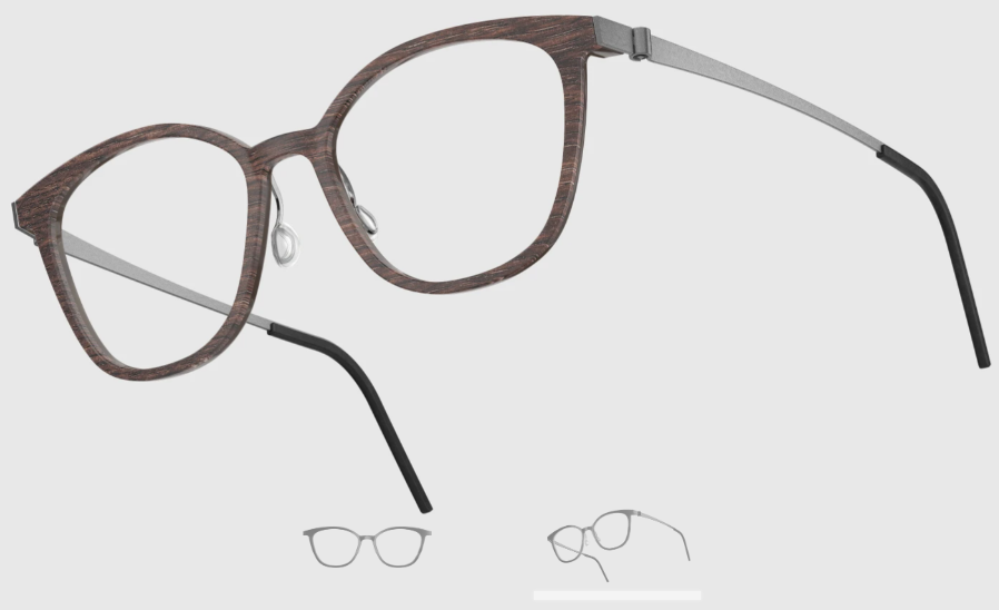 Lindberg Wood and Buffalo Titanium Square Eyeglasses