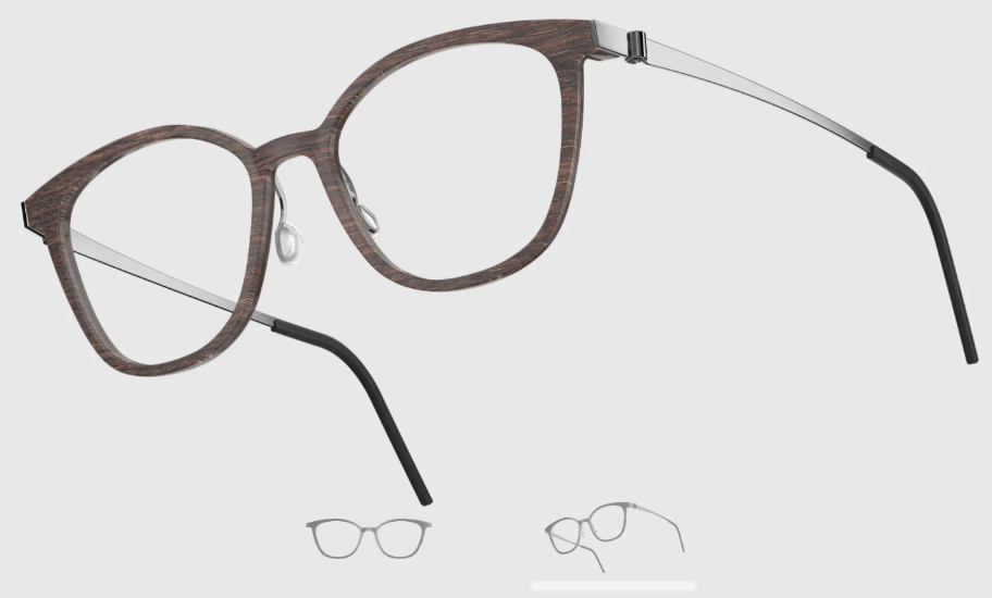 Lindberg Wood and Buffalo Titanium Square Eyeglasses