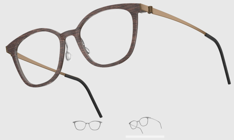 Lindberg Wood and Buffalo Titanium Square Eyeglasses