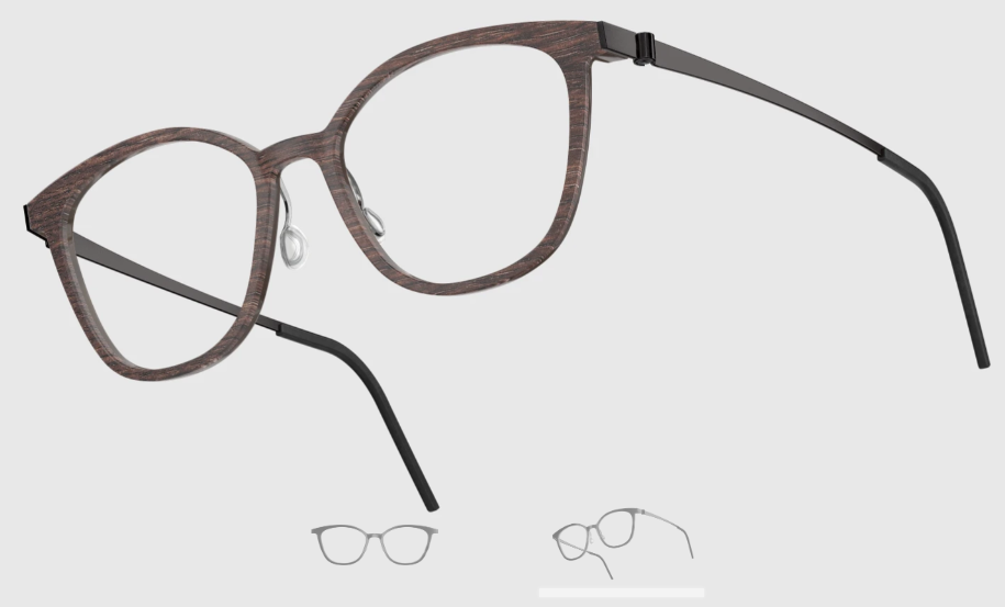 Lindberg Wood and Buffalo Titanium Square Eyeglasses