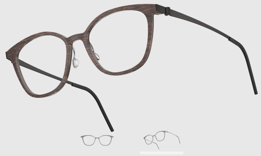Lindberg Wood and Buffalo Titanium Square Eyeglasses