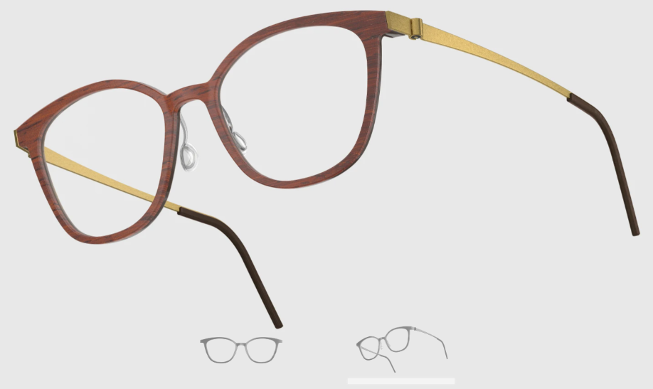 Lindberg Wood and Buffalo Titanium Square Eyeglasses