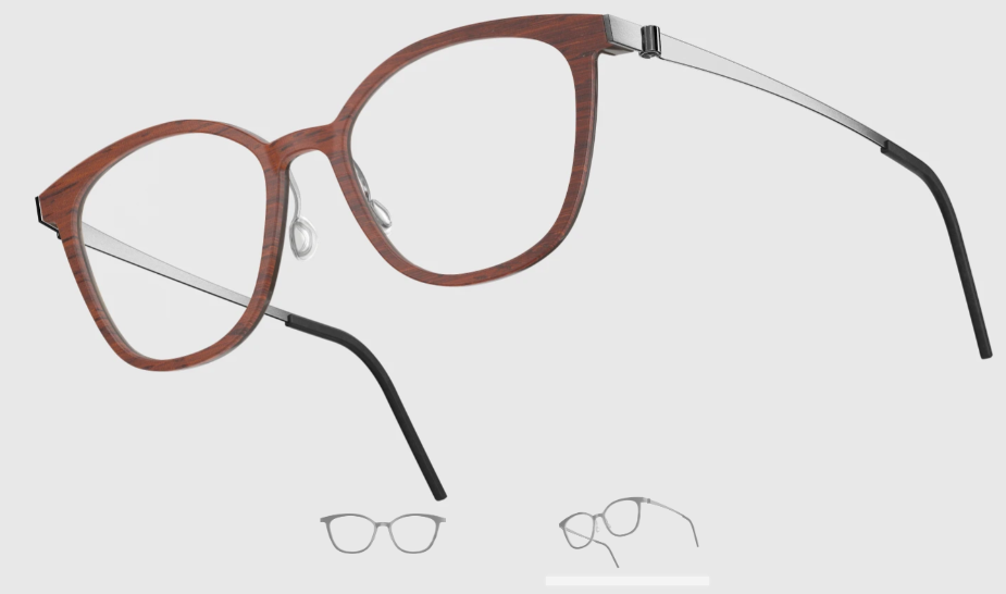 Lindberg Wood and Buffalo Titanium Square Eyeglasses