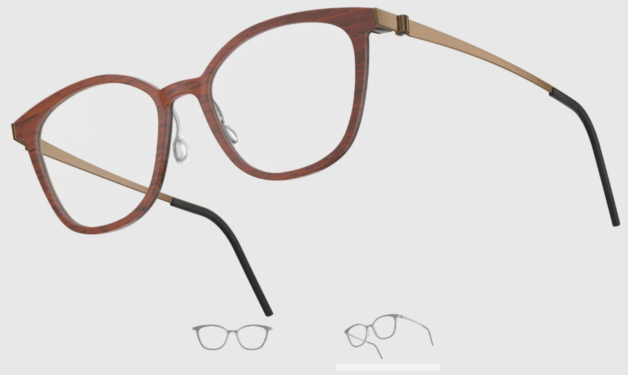 Lindberg Wood and Buffalo Titanium Square Eyeglasses