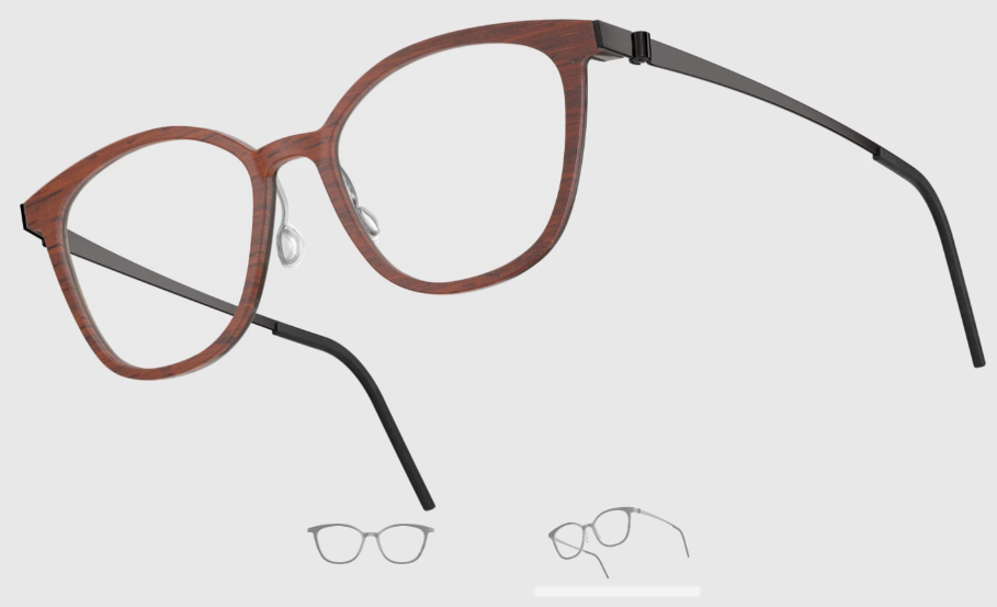 Lindberg Wood and Buffalo Titanium Square Eyeglasses