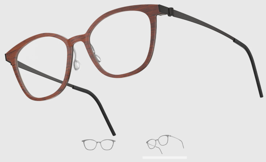 Lindberg Wood and Buffalo Titanium Square Eyeglasses