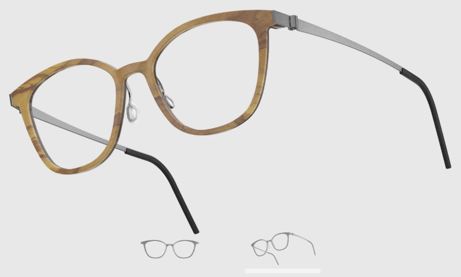 Lindberg Wood and Buffalo Titanium Square Eyeglasses