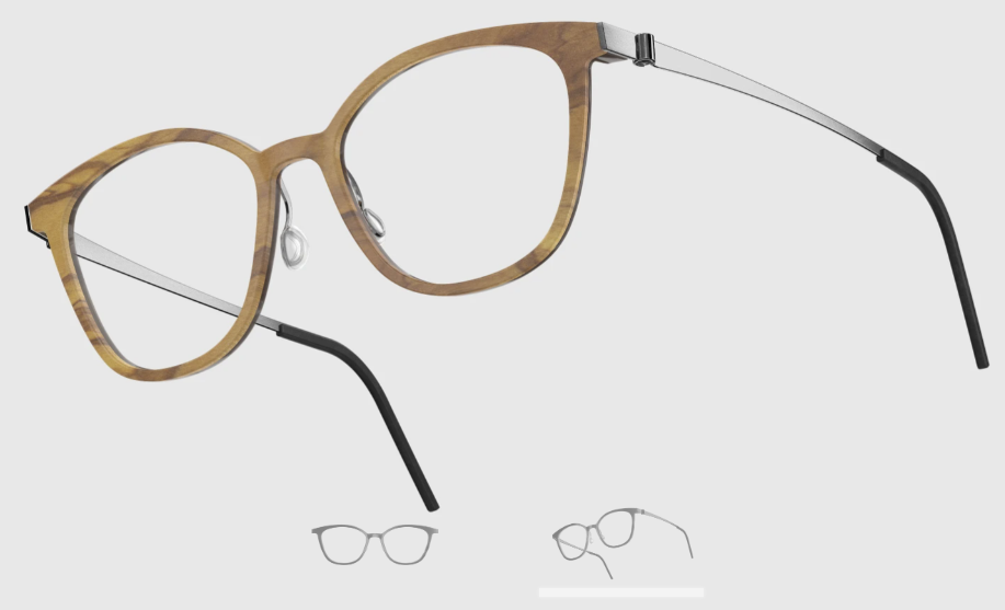 Lindberg Wood and Buffalo Titanium Square Eyeglasses