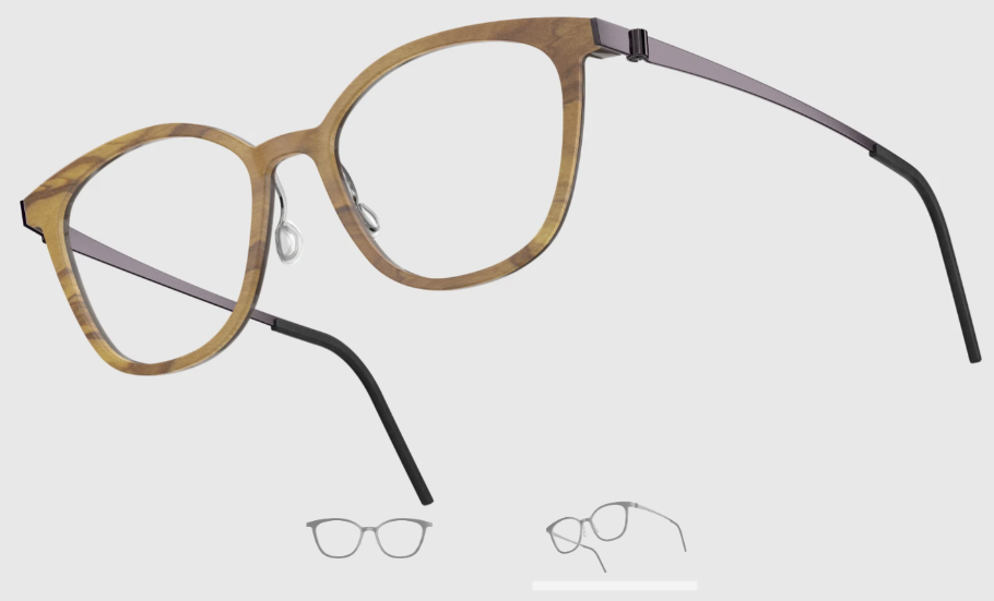 Lindberg Wood and Buffalo Titanium Square Eyeglasses