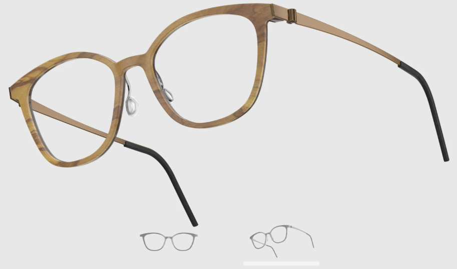 Lindberg Wood and Buffalo Titanium Square Eyeglasses
