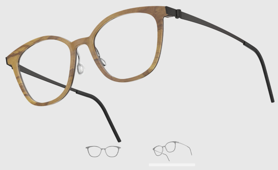 Lindberg Wood and Buffalo Titanium Square Eyeglasses