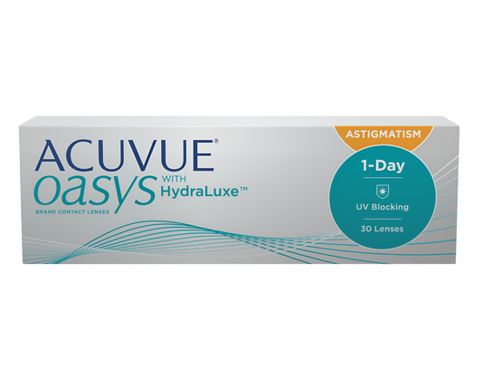 ACUVUE OASYS® 1-Day with HydraLuxe™ for Astigmatism 30pack ($56.67/Box after Rebate for Annual Supply)