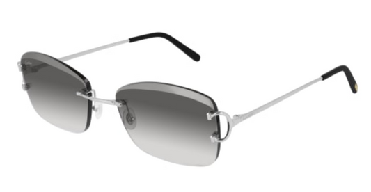 Signature C de Cartier Rectangular Metal Sunglasses