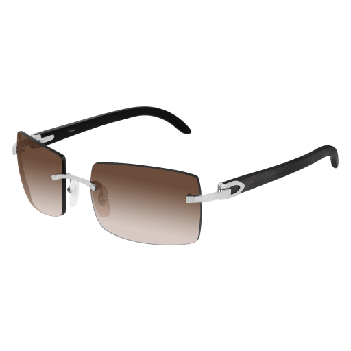 C Allongé de Cartier Motif Rimless Horn Sunglasses
