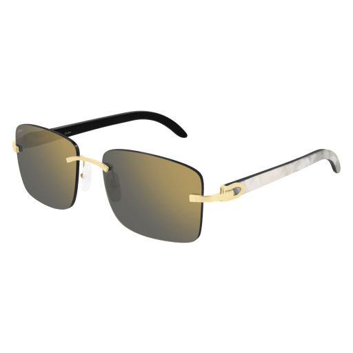C Allongé de Cartier Motif Rectangular Horn Sunglasses