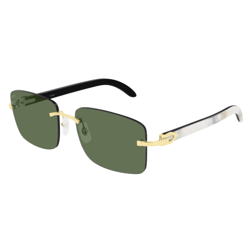 C Allongé de Cartier Motif Rectangular Horn Sunglasses