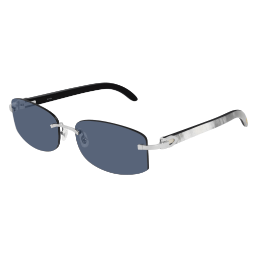 C Allongé de Cartier Motif Rectangular Horn Sunglasses