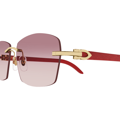 C Allongé de Cartier Motif Rectangular Wood Sunglasses