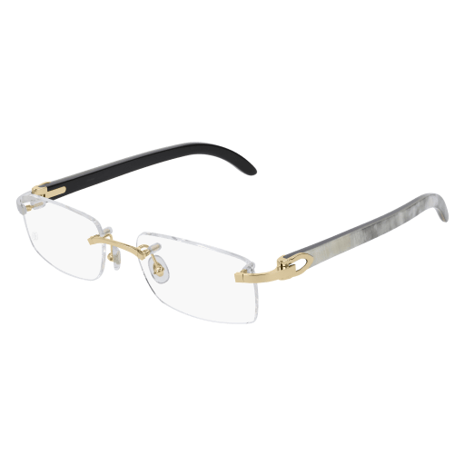 C Allongé de Cartier Motif Rectangular Horn Eyeglasses