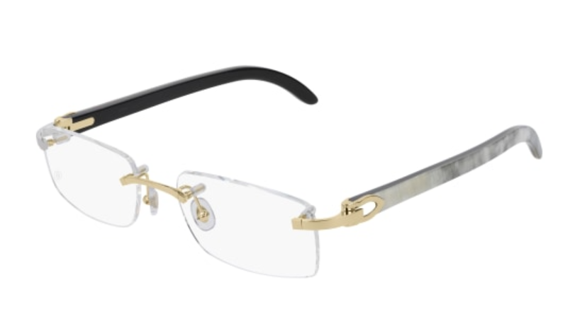 C Allongé de Cartier Motif Rectangular Horn Eyeglasses
