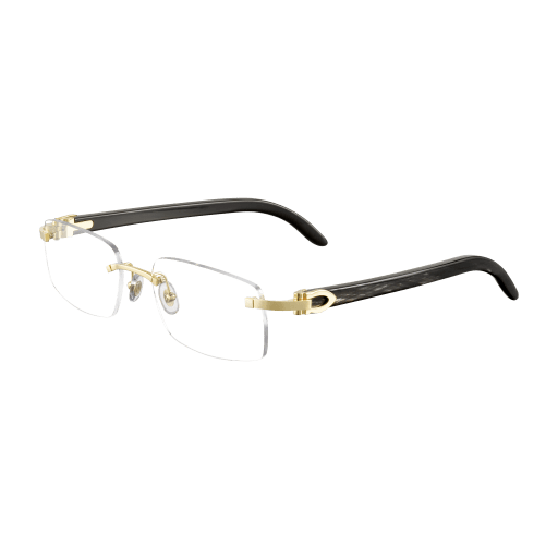 C Allongé de Cartier Motif Rectangular Horn Eyeglasses