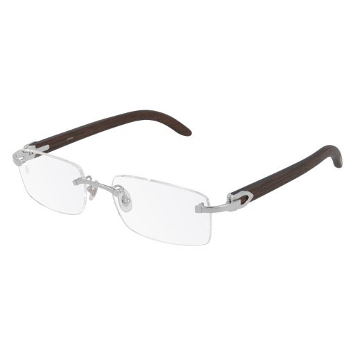 C Allongé de Cartier Motif Rimless Wood Eyeglasses