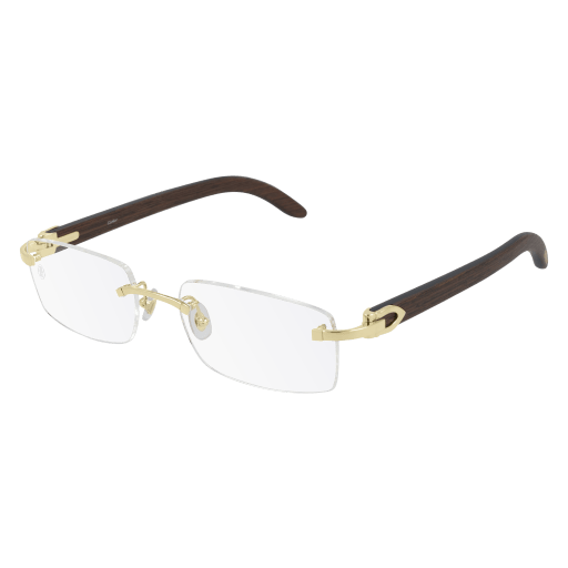 C Allongé de Cartier Motif Rimless Wood Eyeglasses