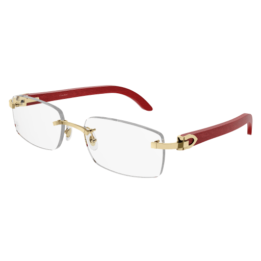 C Allongé de Cartier Motif Rimless Wood Eyeglasses