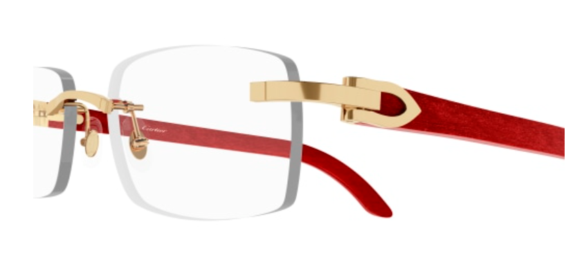 C Allongé de Cartier Motif Rimless Wood Eyeglasses