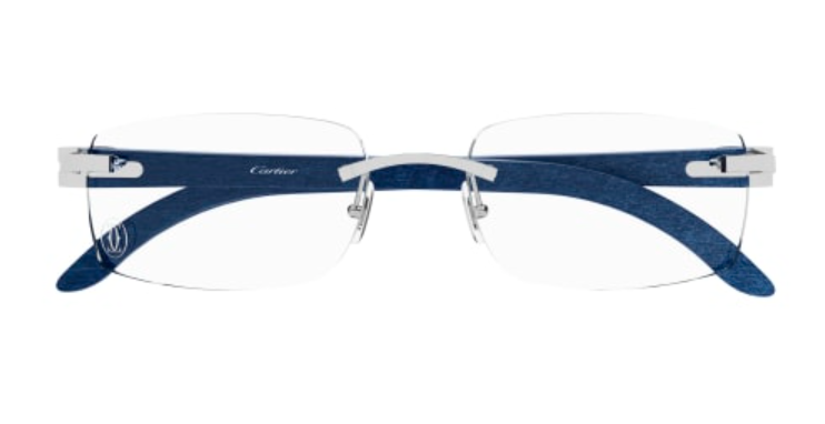 C Allongé de Cartier Motif Rimless Wood Eyeglasses
