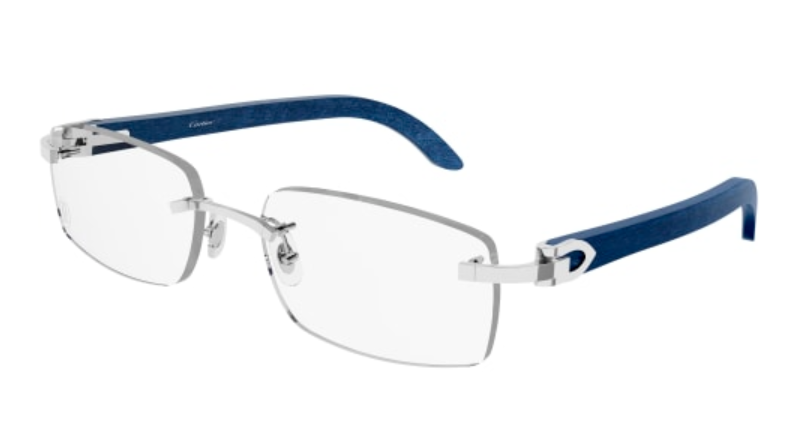 C Allongé de Cartier Motif Rimless Wood Eyeglasses