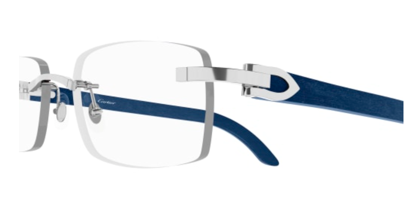 C Allongé de Cartier Motif Rimless Wood Eyeglasses
