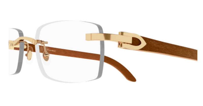 C Allongé de Cartier Motif Rimless Wood Eyeglasses