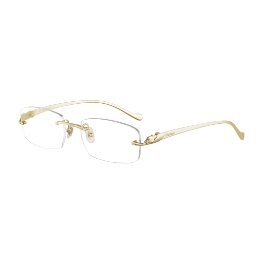 Panthère de Cartier Rectangular Metal Eyeglasses