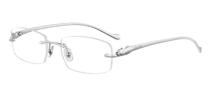 Panthère de Cartier Rectangular Metal Eyeglasses