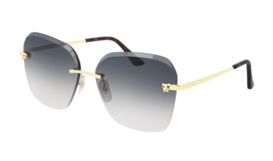 Panthère de Cartier Butterfly Rimless Sunglasses