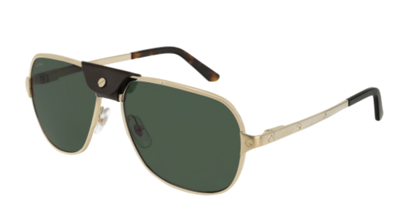 Santos de Cartier Aviator Metal Polarized Sunglasses