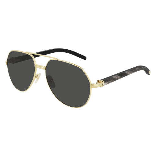 Première de Cartier Aviator Horn/Wood Polarized Sunglasses