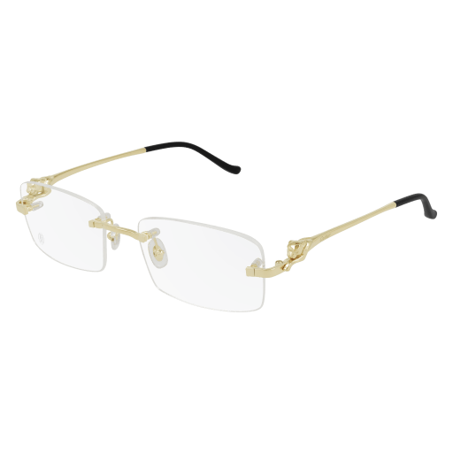Panthère de Cartier Rectangular Metal Eyeglasses