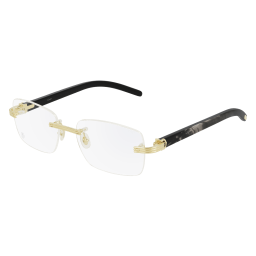 Première de Cartier Rimless Wood/Horn Eyeglasses