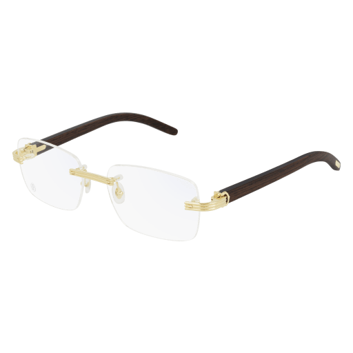 Première de Cartier Rimless Wood/Horn Eyeglasses