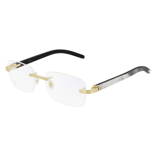 Première de Cartier Rimless Wood/Horn Eyeglasses