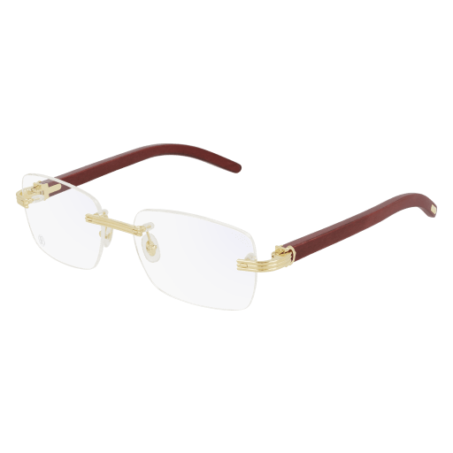 Première de Cartier Rimless Wood/Horn Eyeglasses