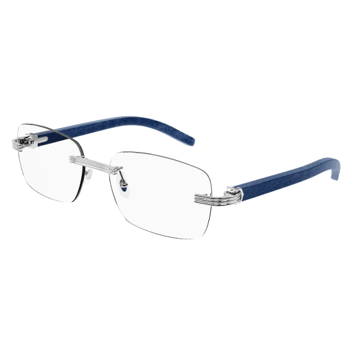 Première de Cartier Rimless Wood/Horn Eyeglasses