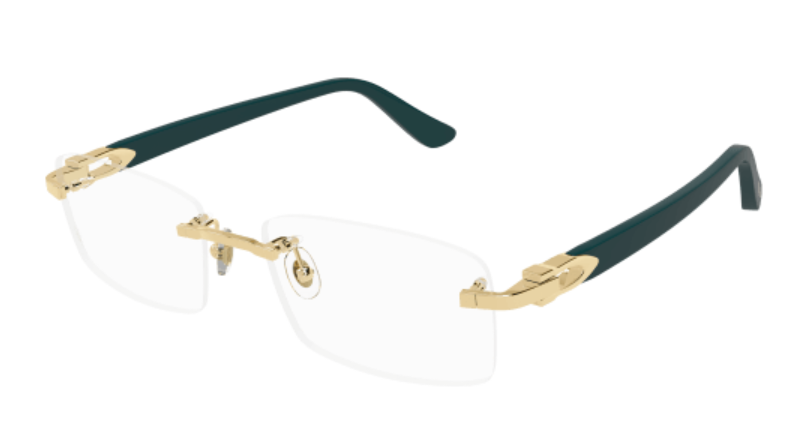 C Allongé de Cartier Motif Rimless Acetate Eyeglasses
