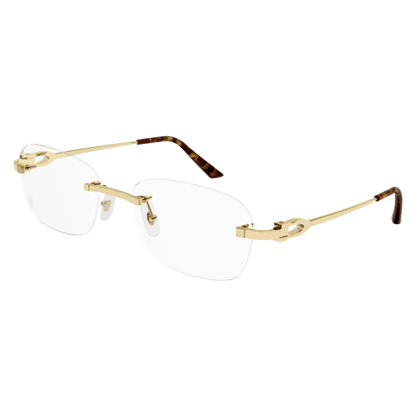 C Allongé de Cartier Motif Rectangular Metal Eyeglasses
